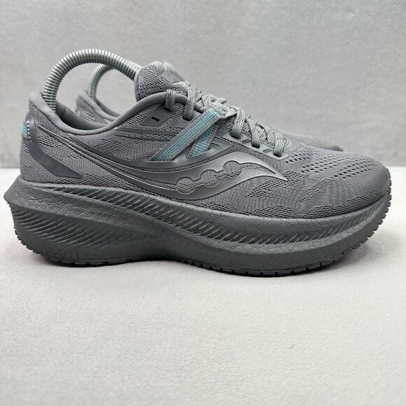 Womens Size 8.5 Saucony Triumph 20 Shoes Asphalt Grey Athletic Running Sneakers - Picture 1 of 8